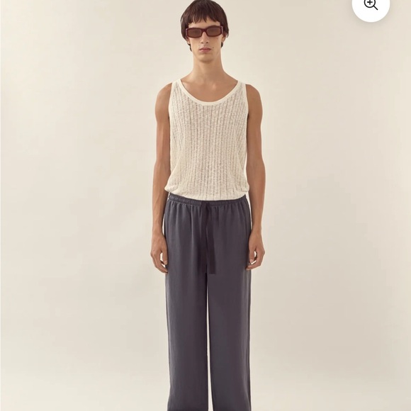 NWT COMMAS cotton linen pointelle knit tank top Australian brand - Picture 3 of 9